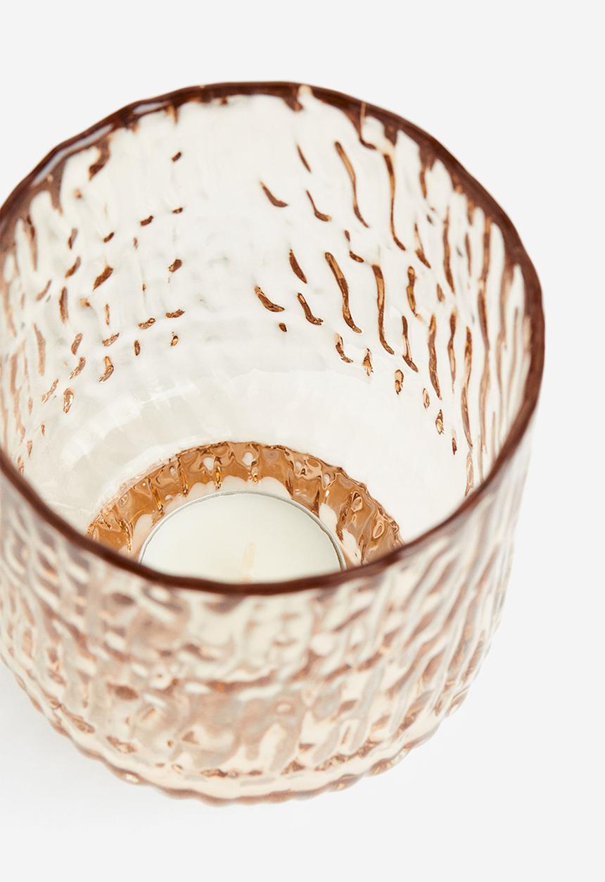 H&M - Glass tealight holder - beige