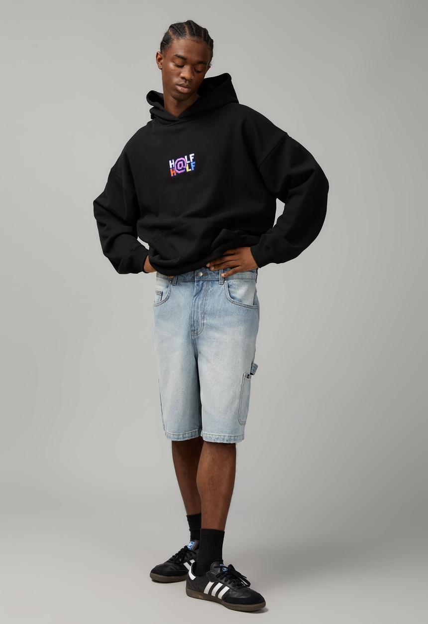 Factorie - Half Half Painter Baggy Denim Short - Worn Out Bleach