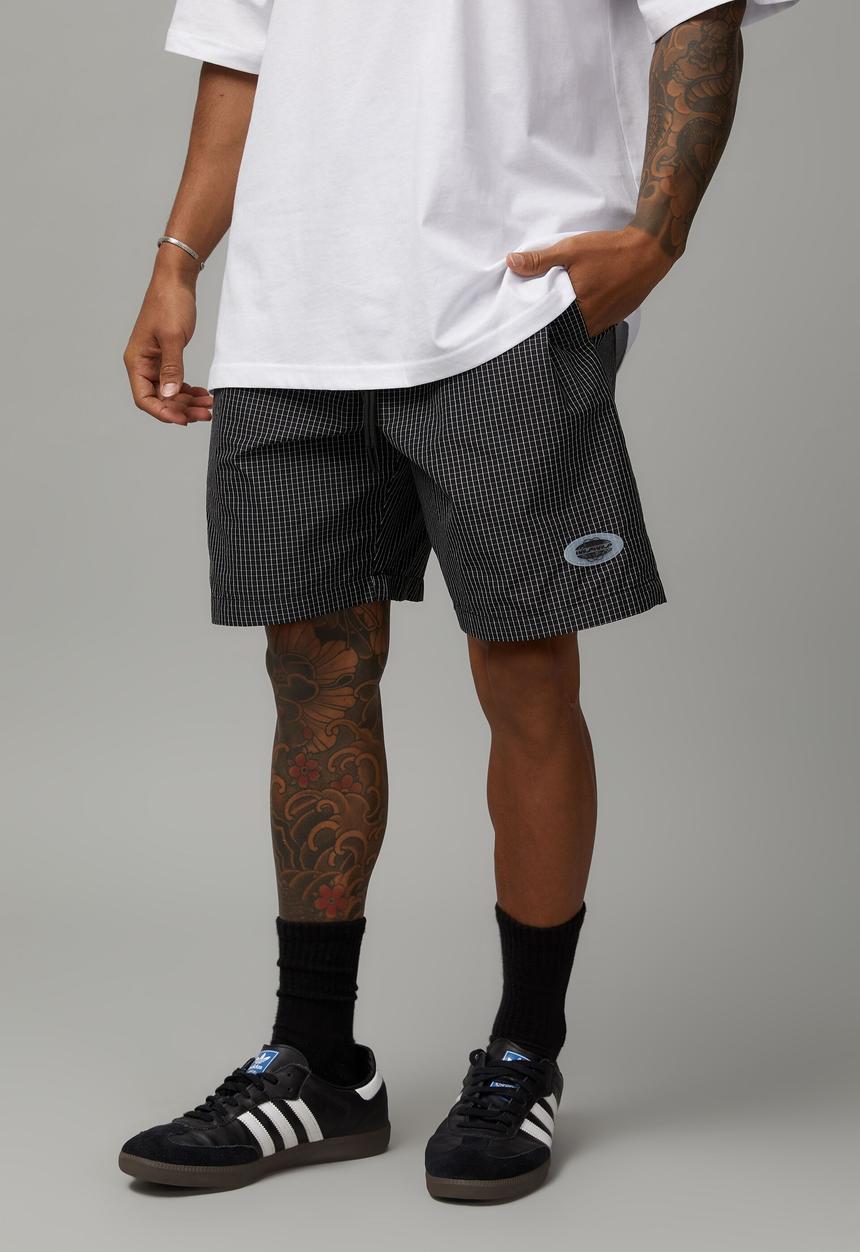 Factorie - Half Half Street Short - Black/window Check
