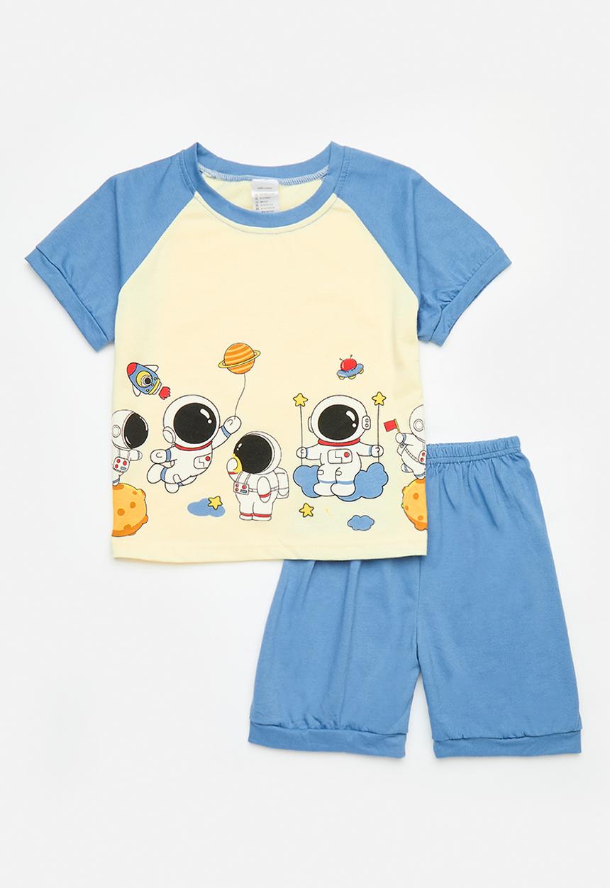 Pop Candy - Printed pj set - blue & stone