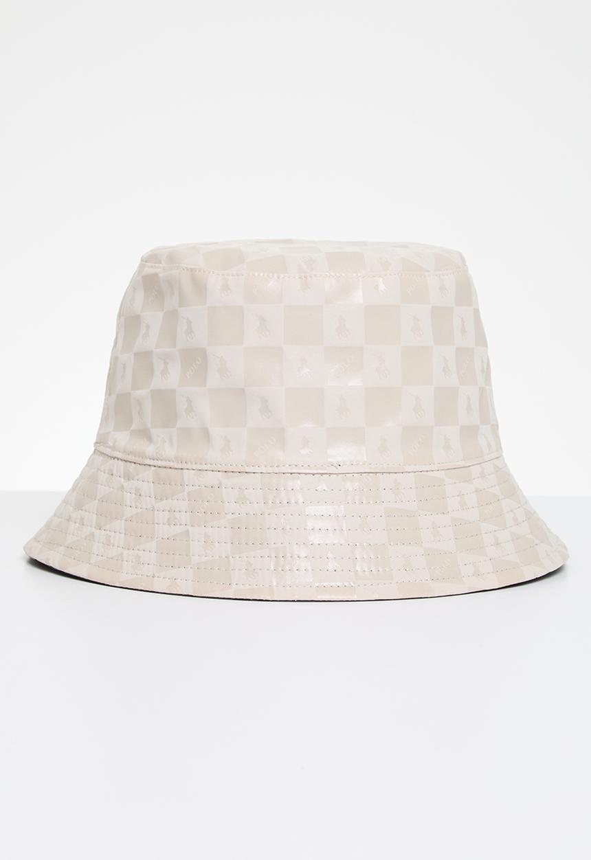 POLO - Block monogram reversible bucket - off white & black