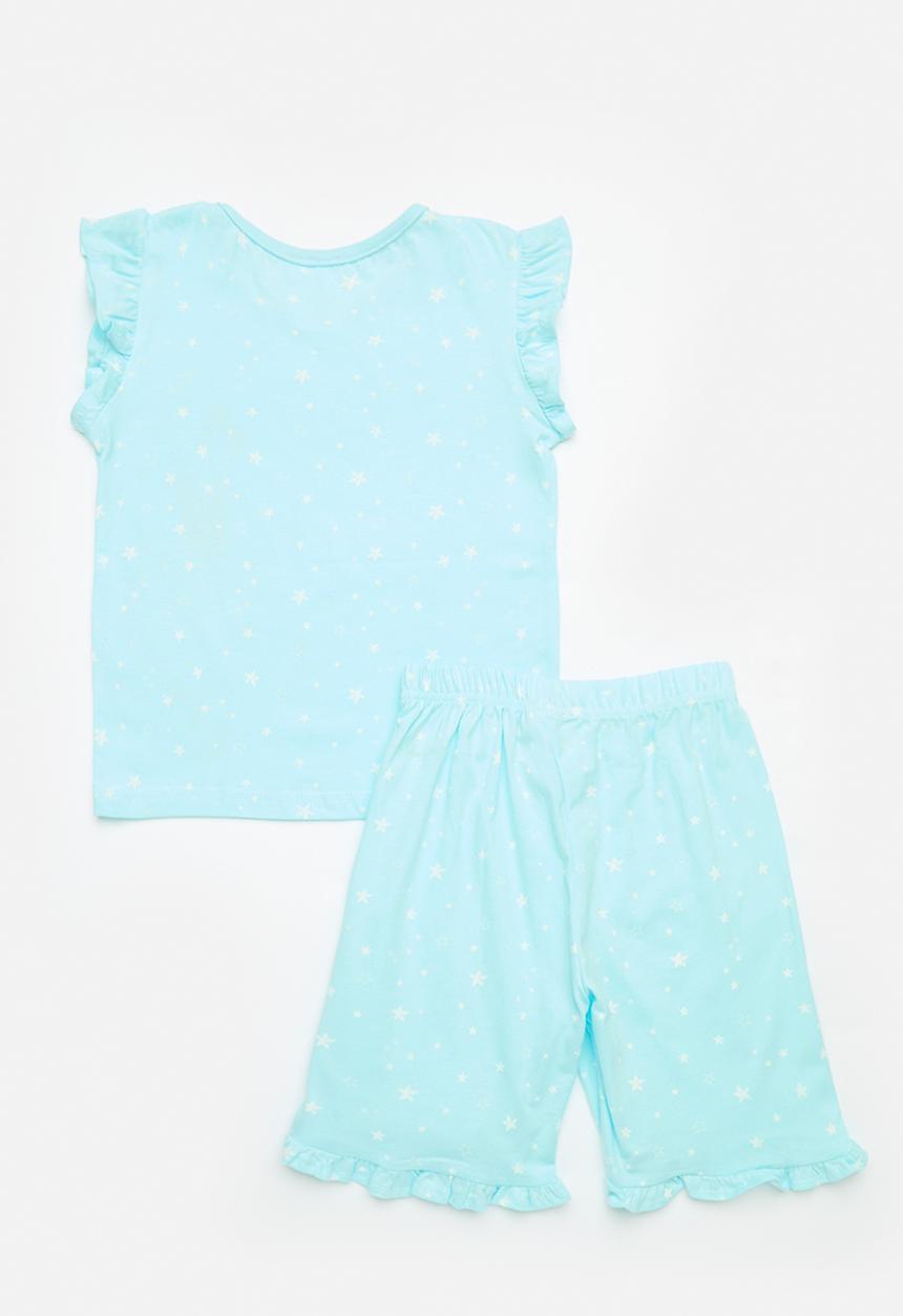 Pop Candy - Frilled sleeve pj set - blue