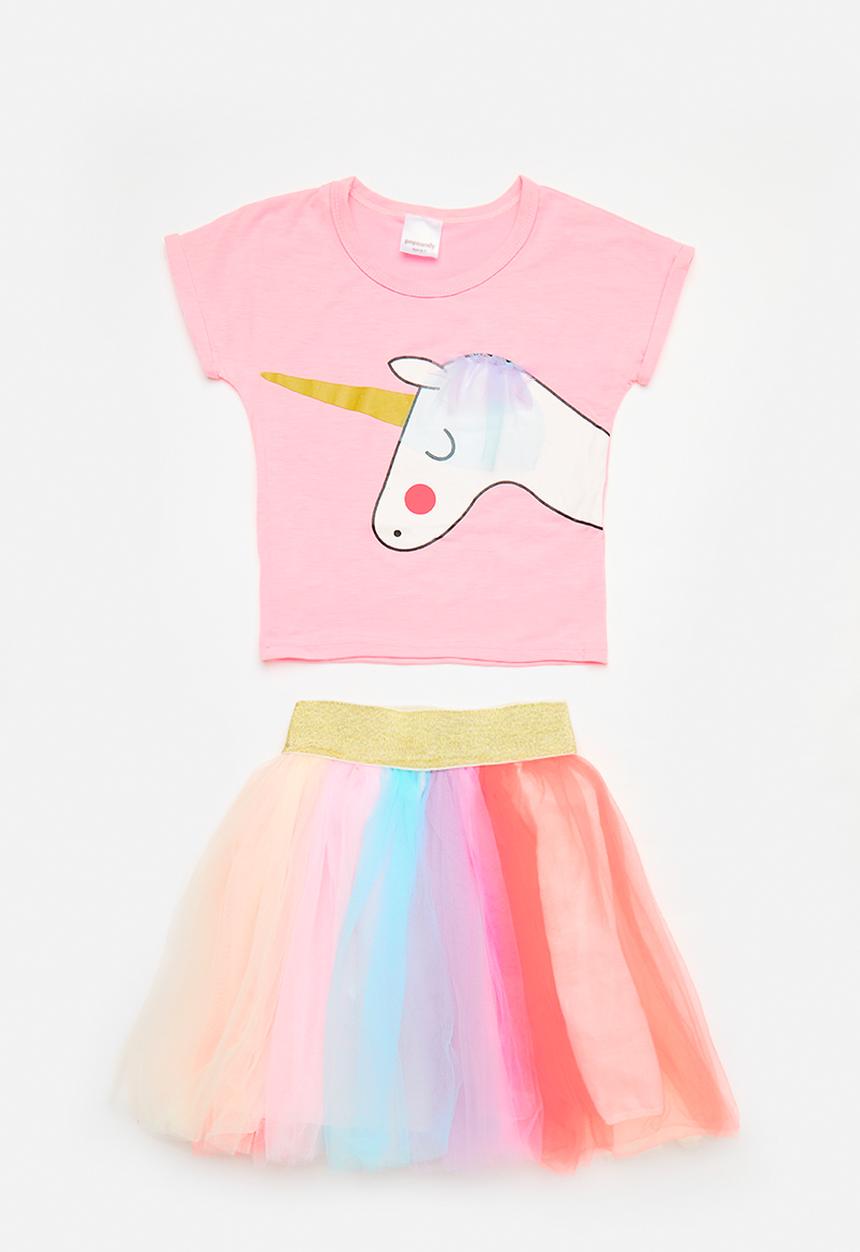 Pop Candy - Girls tutu skirt & tee set - pink