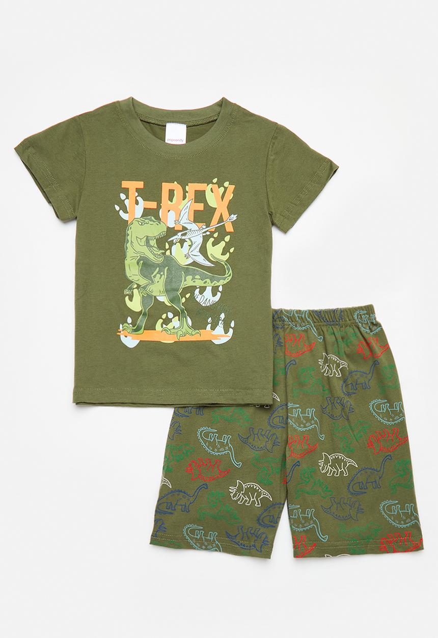 Pop Candy - Printed pj set - olive green