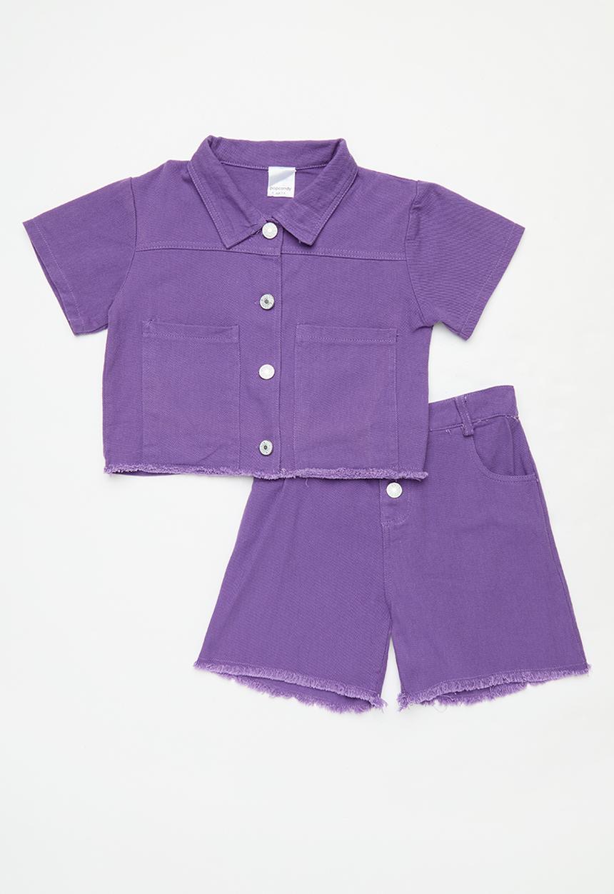 Pop Candy - Shirt & short set - purple