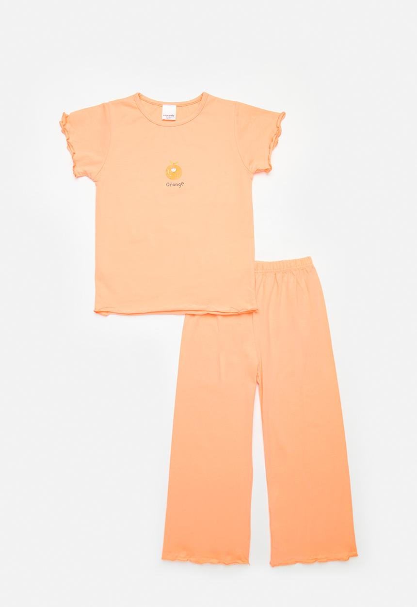 Pop Candy - Frill detail pj set - orange