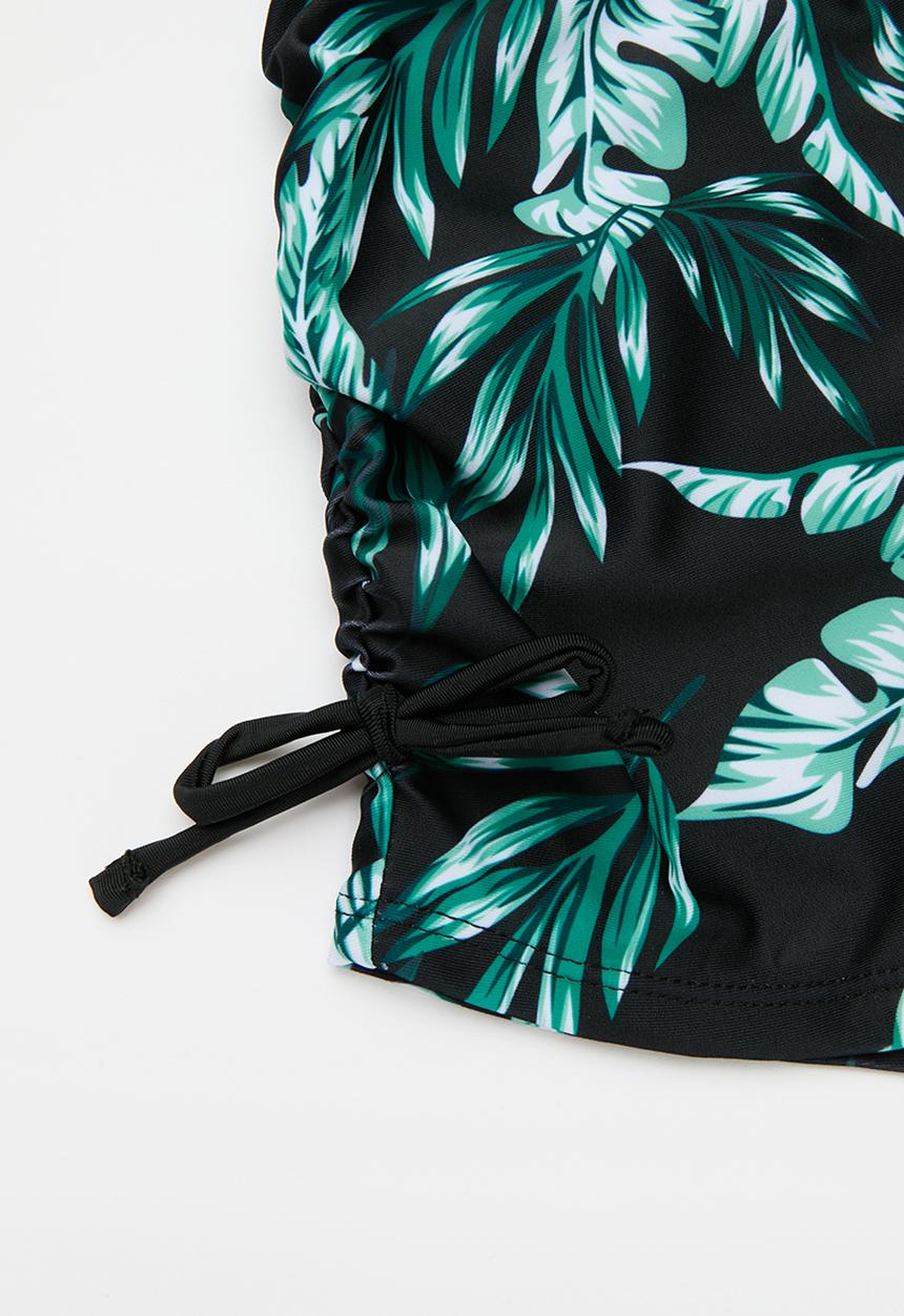 Pop Candy - 2 Piece long sleeve swim set - green & black 