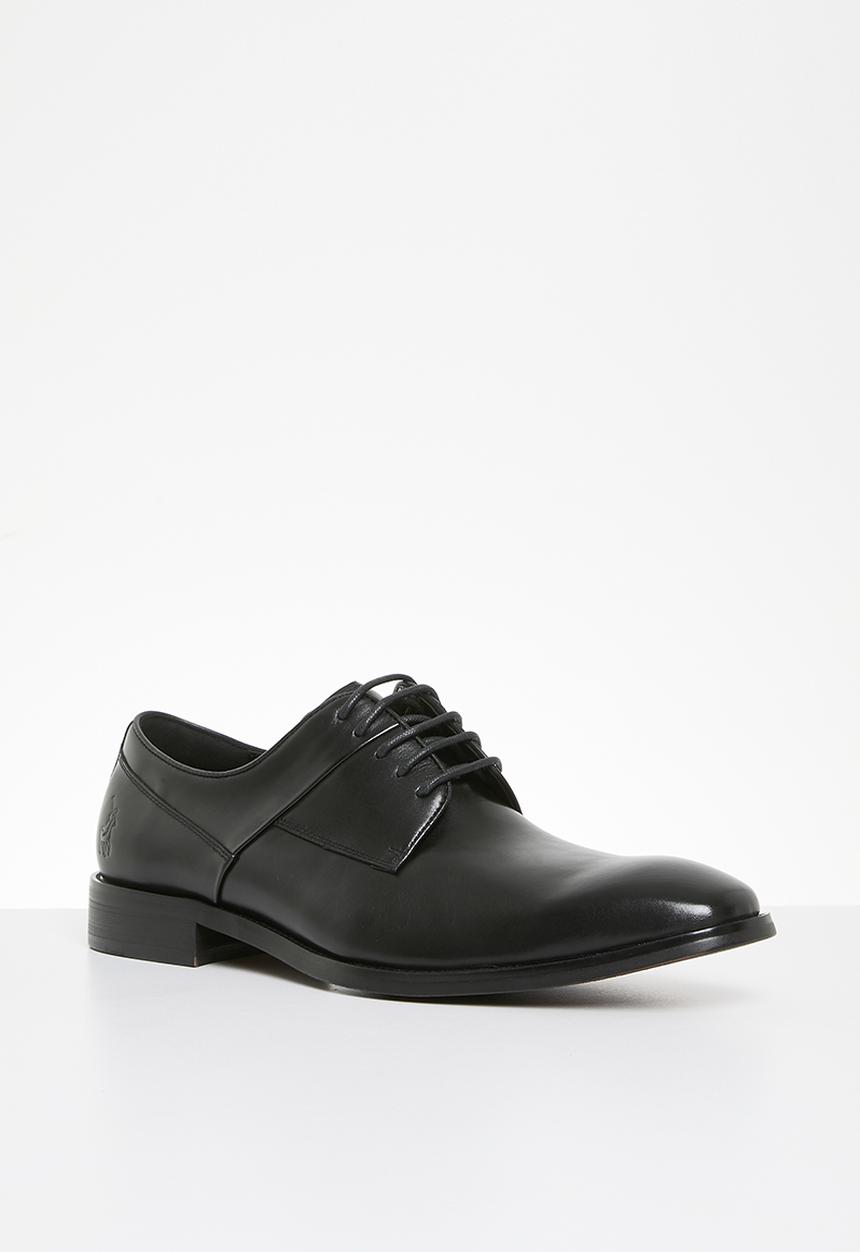POLO - Panelled gibson lace up - black 