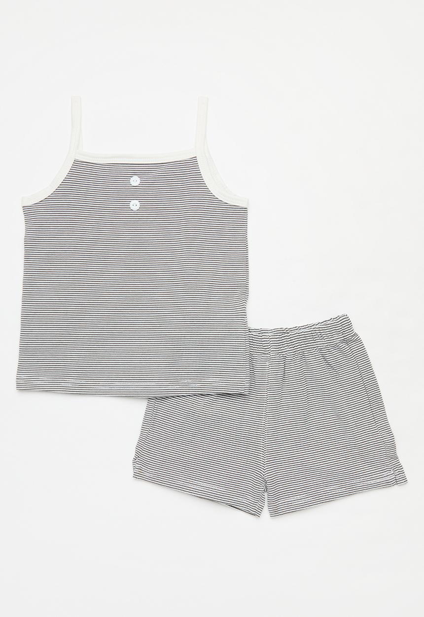 Pop Candy - Baby girl cami & short set - grey