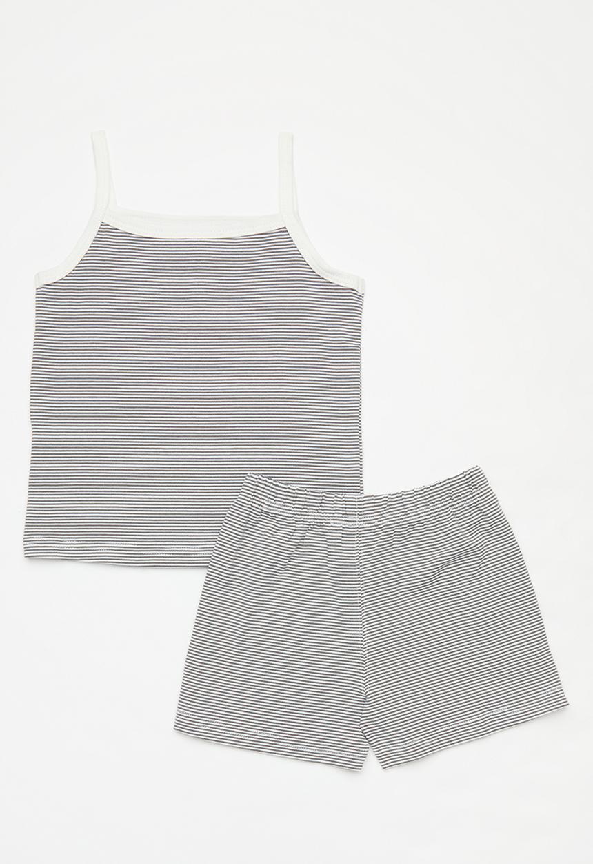 Pop Candy - Baby girl cami & short set - grey