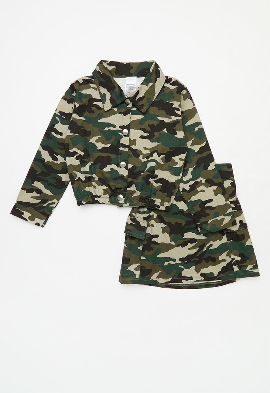 Pop Candy - Camo shacket & skirt set - camo