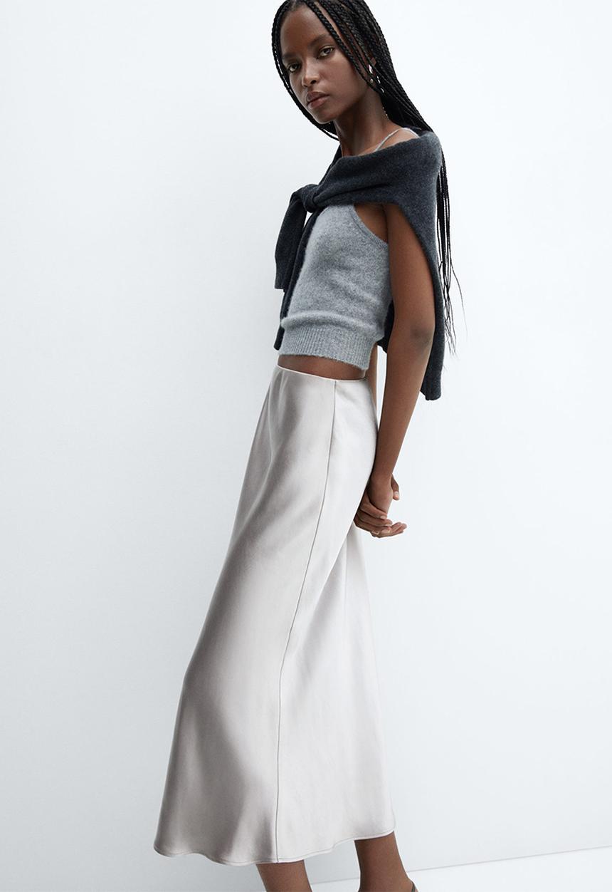 MANGO - Skirt Mia - Gray