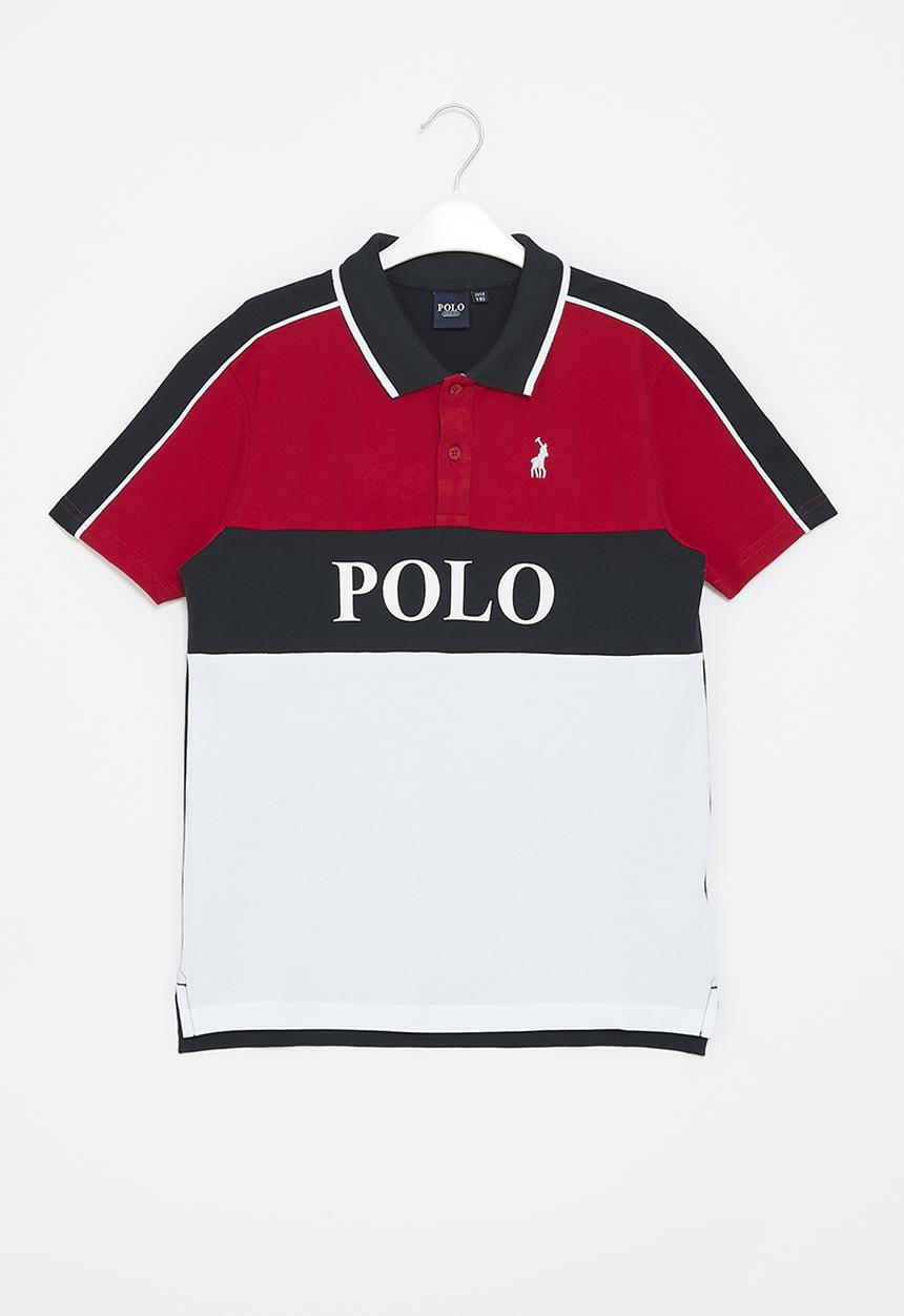 POLO - Boys hawke colour blocked golfer - multi 