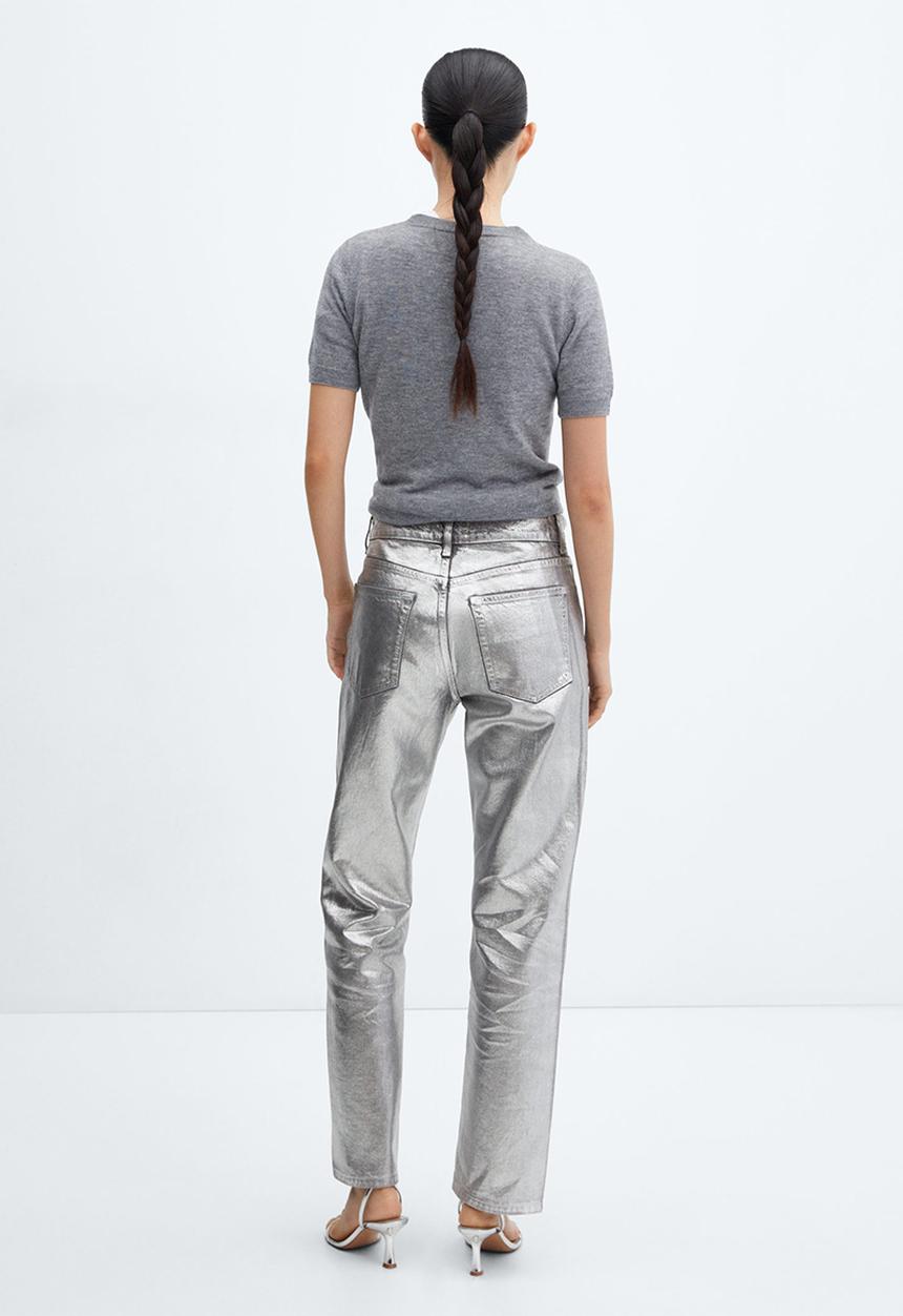 MANGO - Jeans Shimmer - Silver