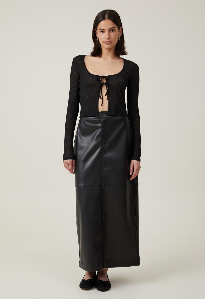 Cotton On - Blair Tie Front Cardi - Black