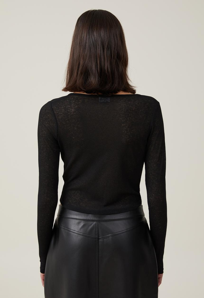 Cotton On - Blair Tie Front Cardi - Black