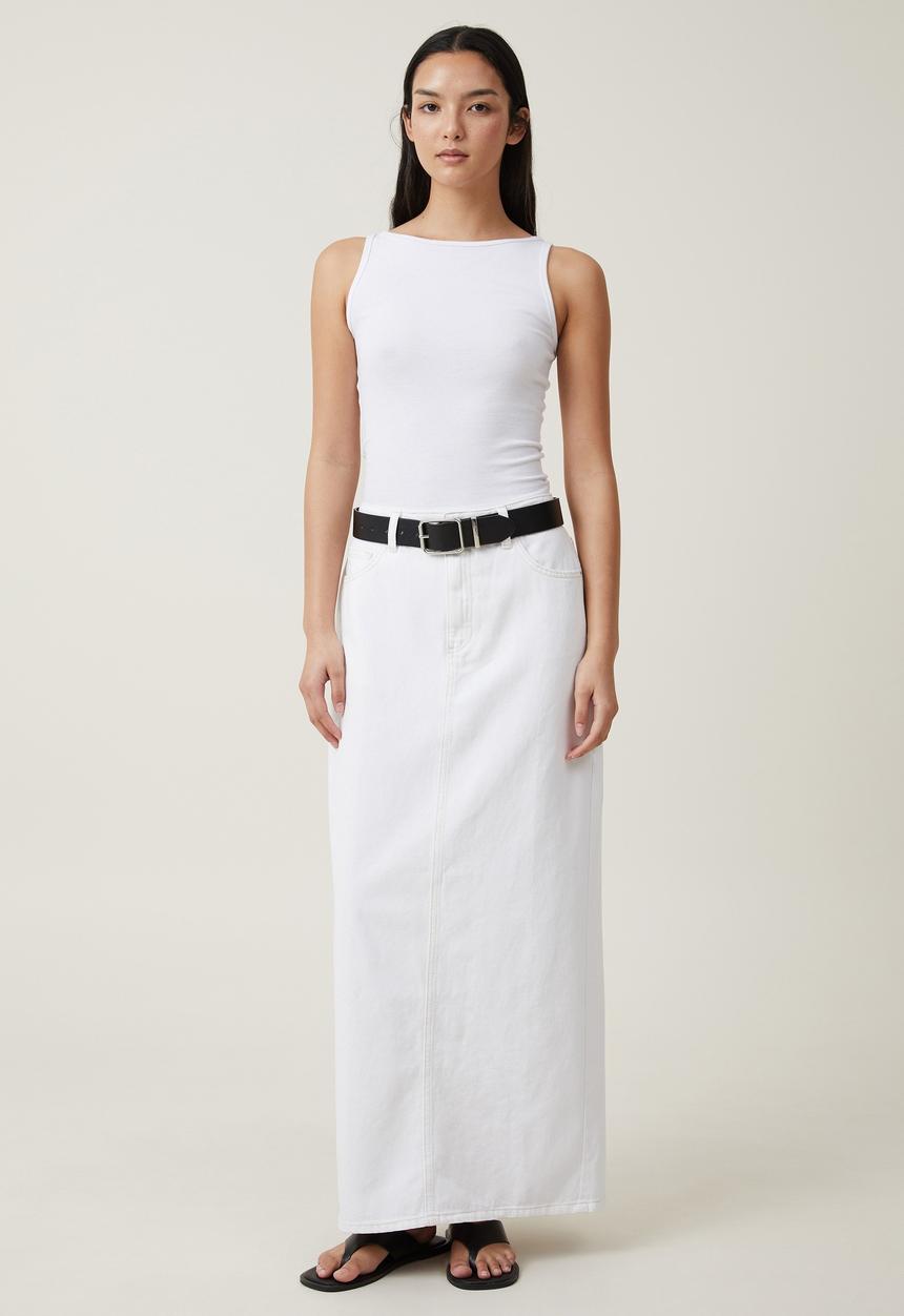 Cotton On - Blake Denim Maxi Skirt - Whitehaven