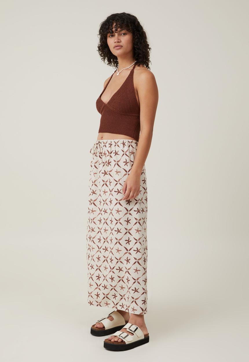 Cotton On - Haven Maxi Slip Skirt - Sea Star Tile Stone