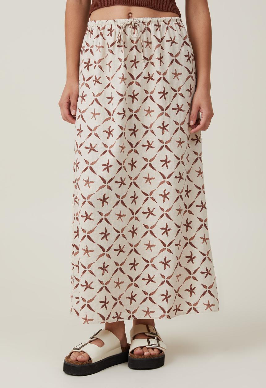 Cotton On - Haven Maxi Slip Skirt - Sea Star Tile Stone