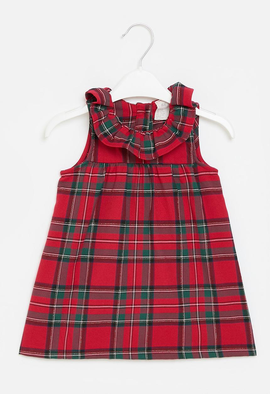 H&M - Collared twill dress - red checked