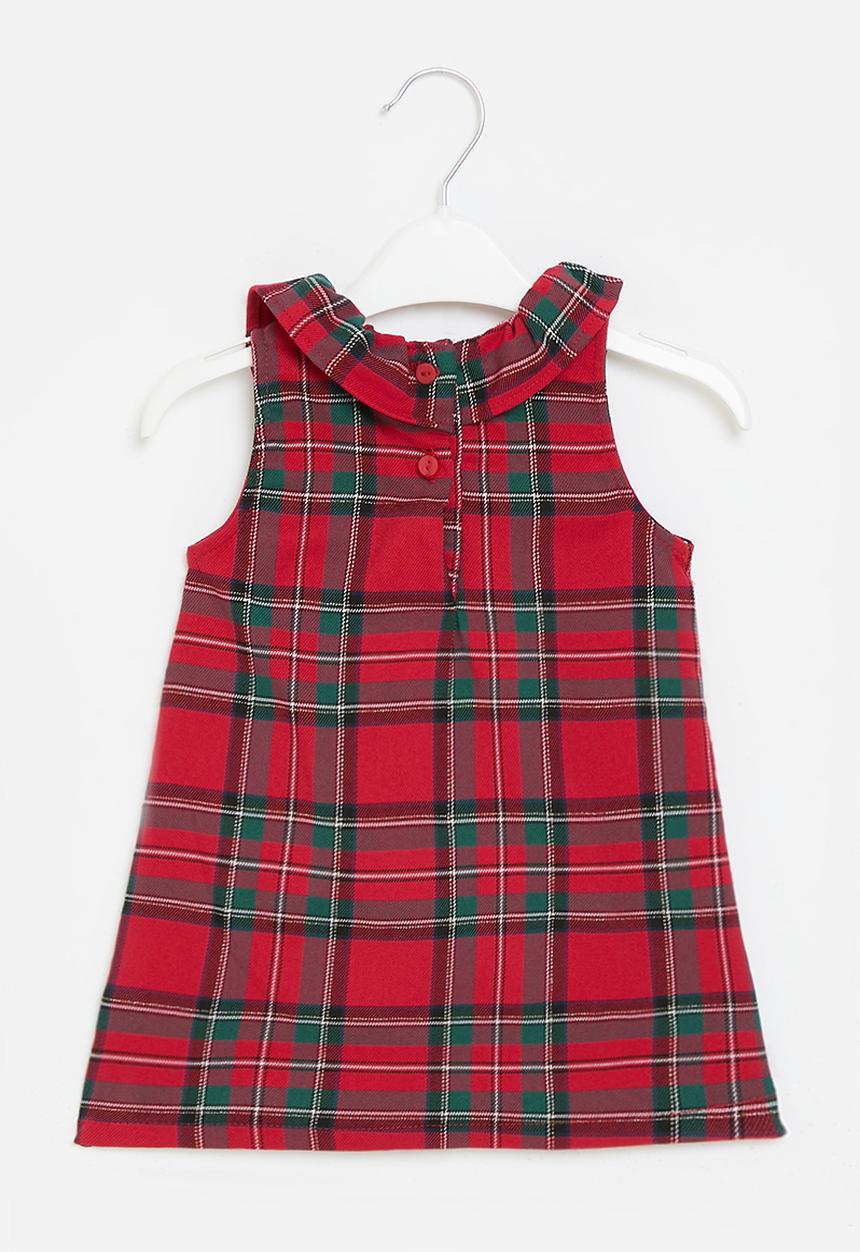 H&M - Collared twill dress - red checked