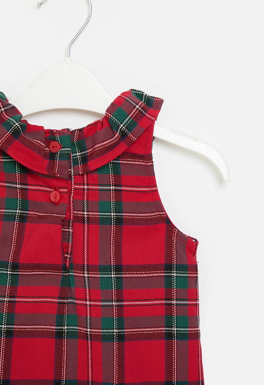 H&M - Collared twill dress - red checked
