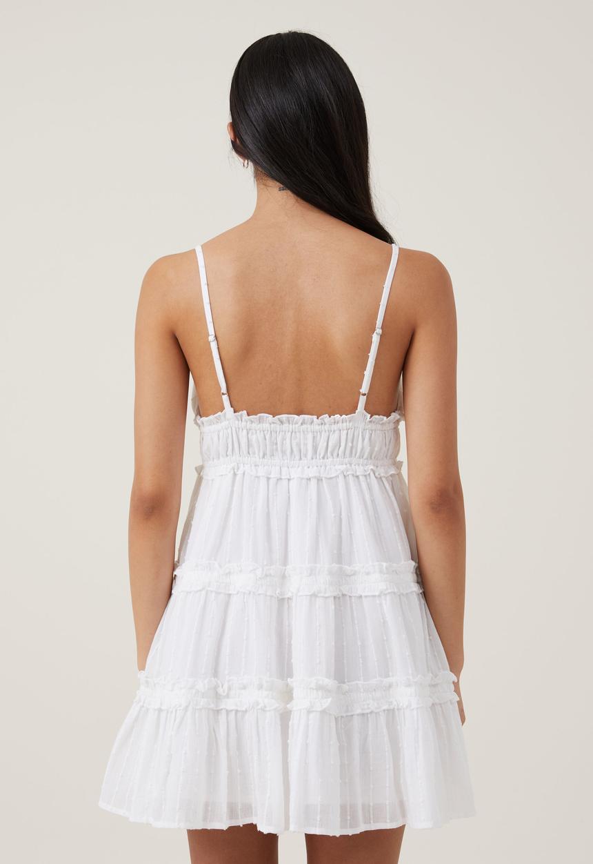 Cotton On - Lenny Tiered Mini Dress - White