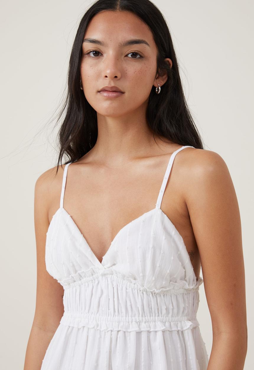 Cotton On - Lenny Tiered Mini Dress - White