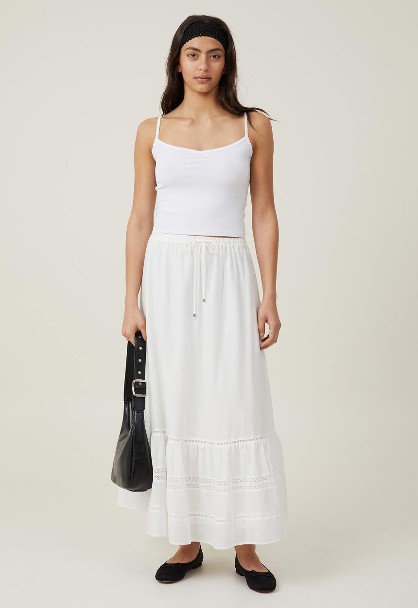 Cotton On - Rylee Lace Maxi Skirt - White