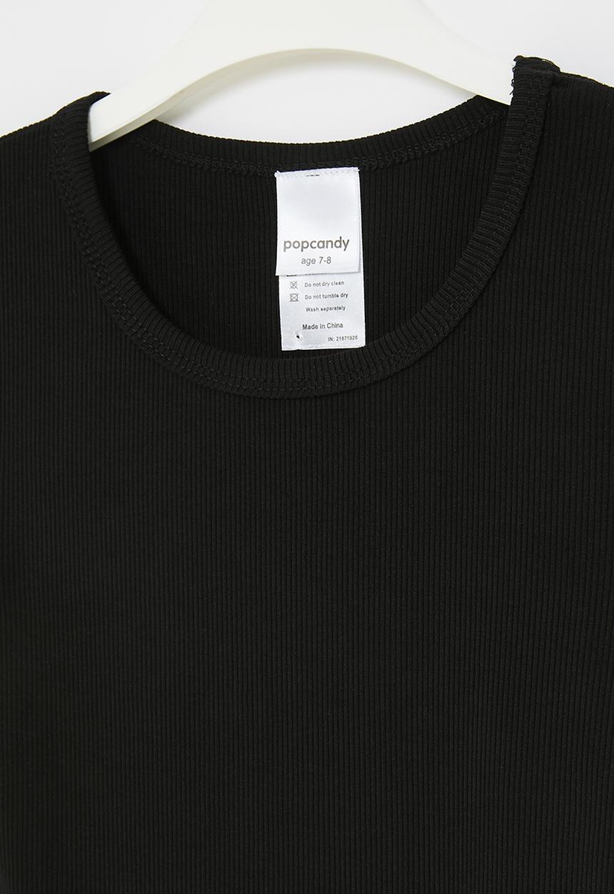 Pop Candy - Curved hem tee - black