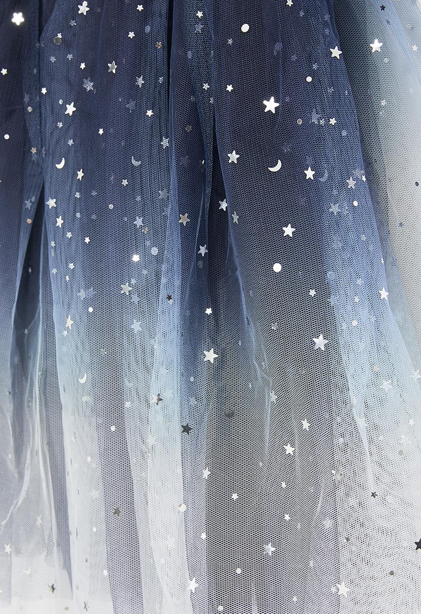 Pop Candy - Puff sleeve occasion dress - navy