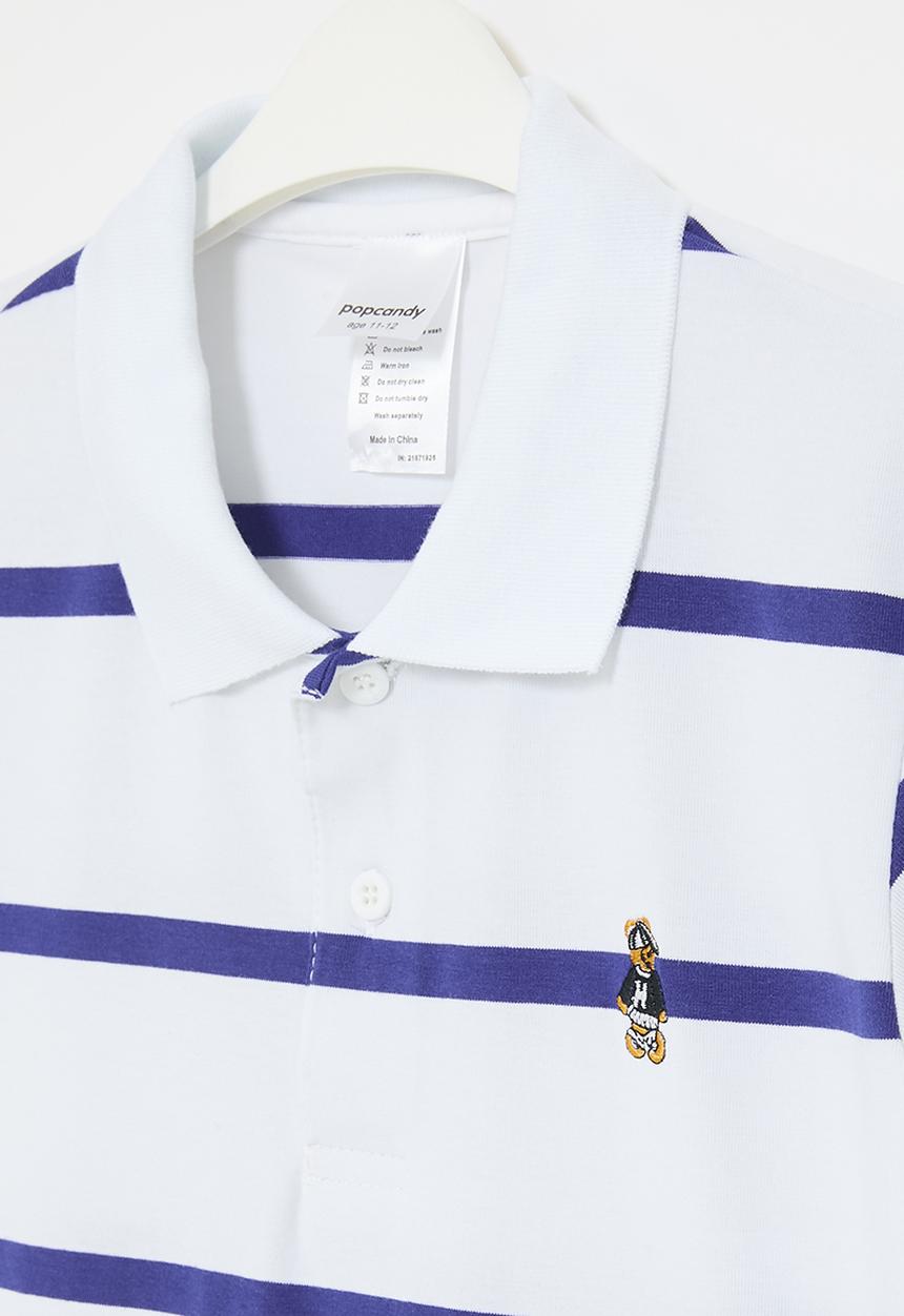 Pop Candy - Stripe golfer - blue & white