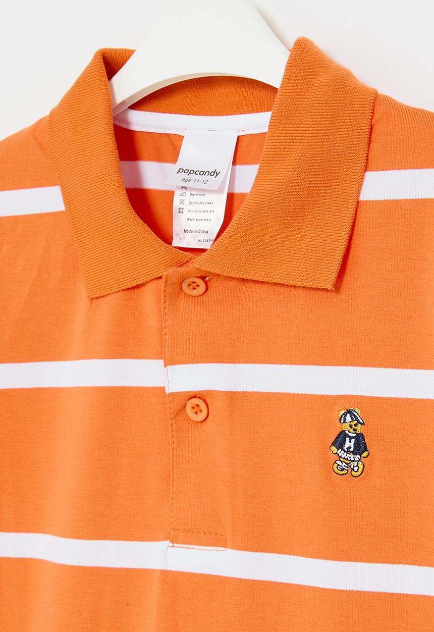 Pop Candy - Stripe golfer - orange & white