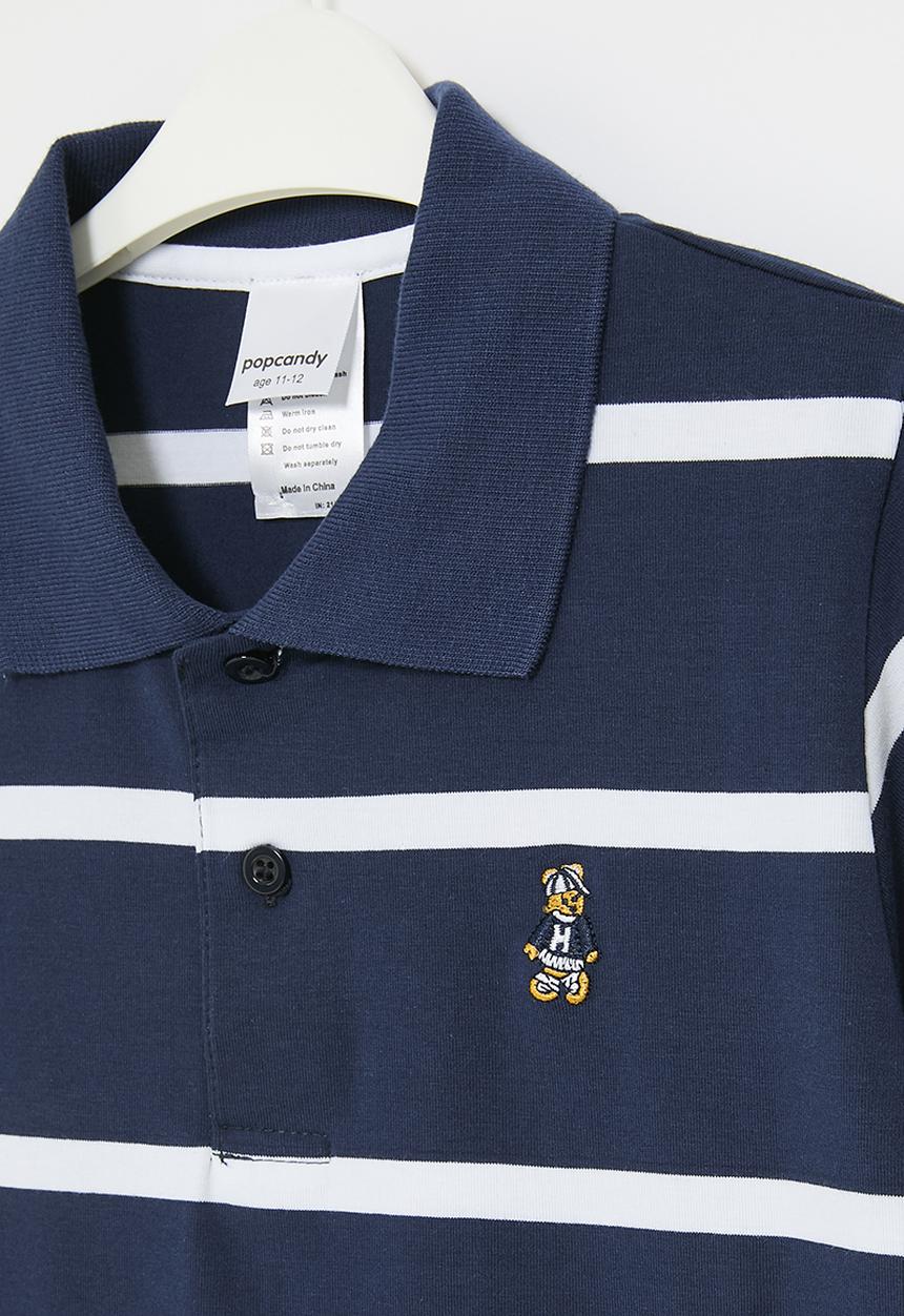 Pop Candy - Stripe golfer - navy & white