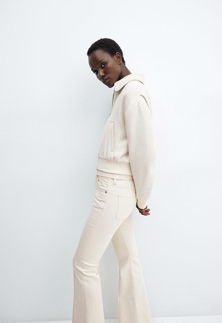MANGO - Jeans Vivian - Light Beige