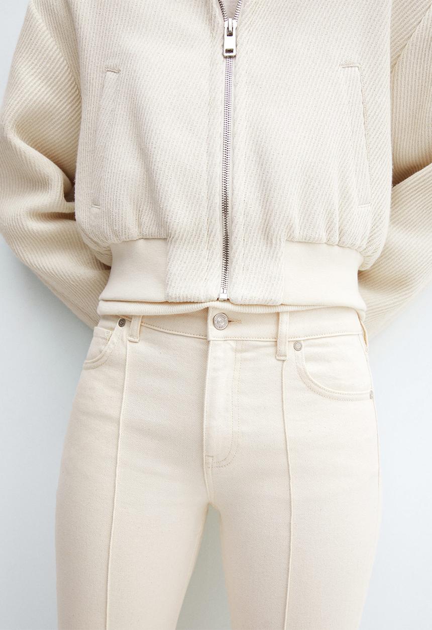 MANGO - Jeans Vivian - Light Beige