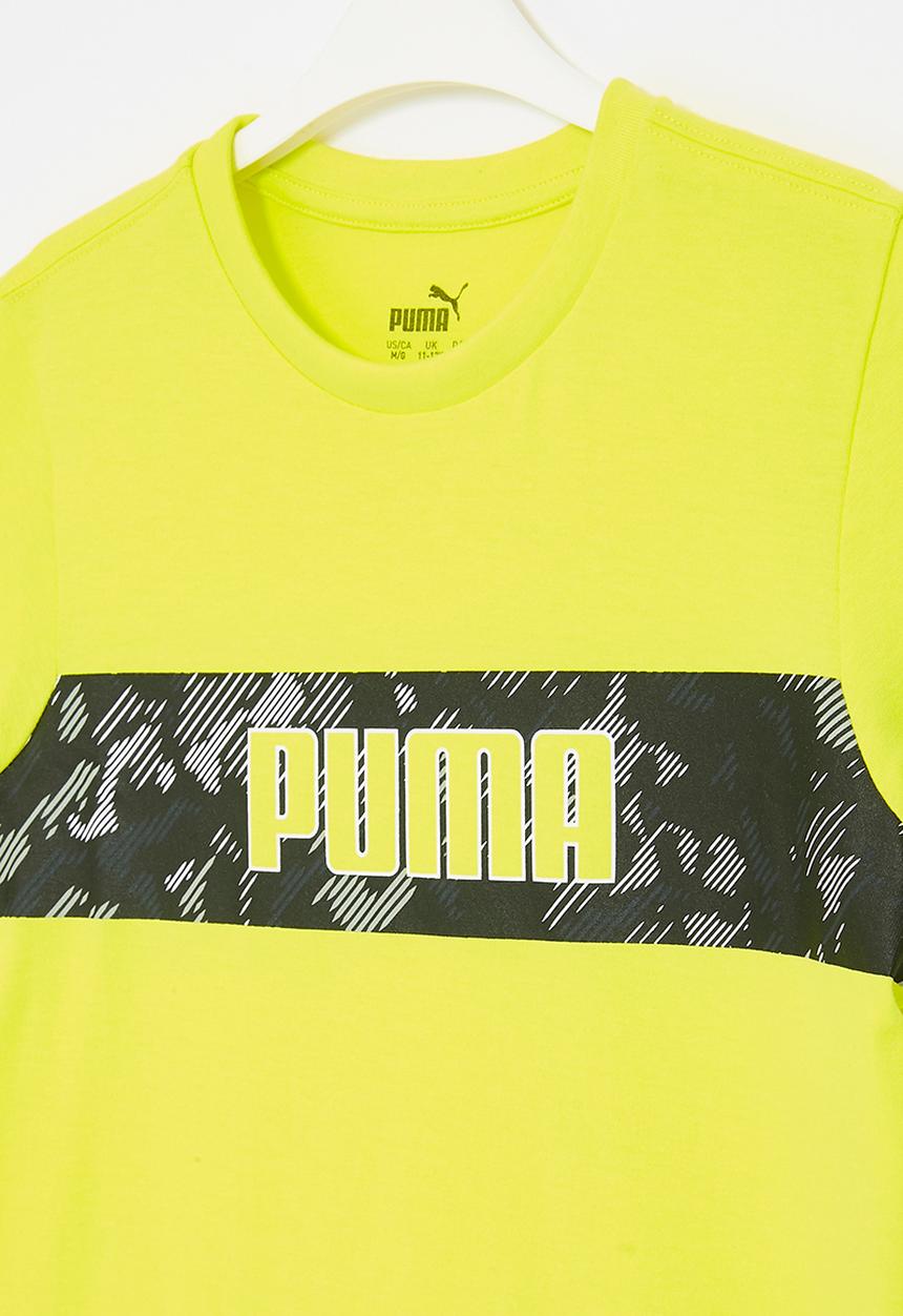PUMA - Active sports graphic tee  b - yellow burst