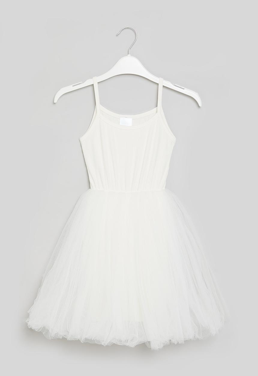 Pop Candy - Cami dress with mesh - white