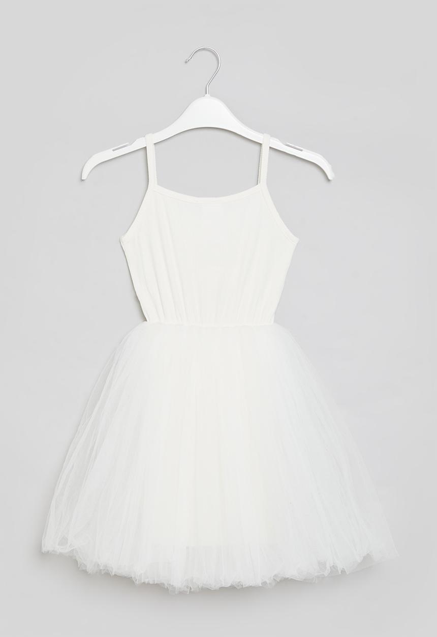 Pop Candy - Cami dress with mesh - white