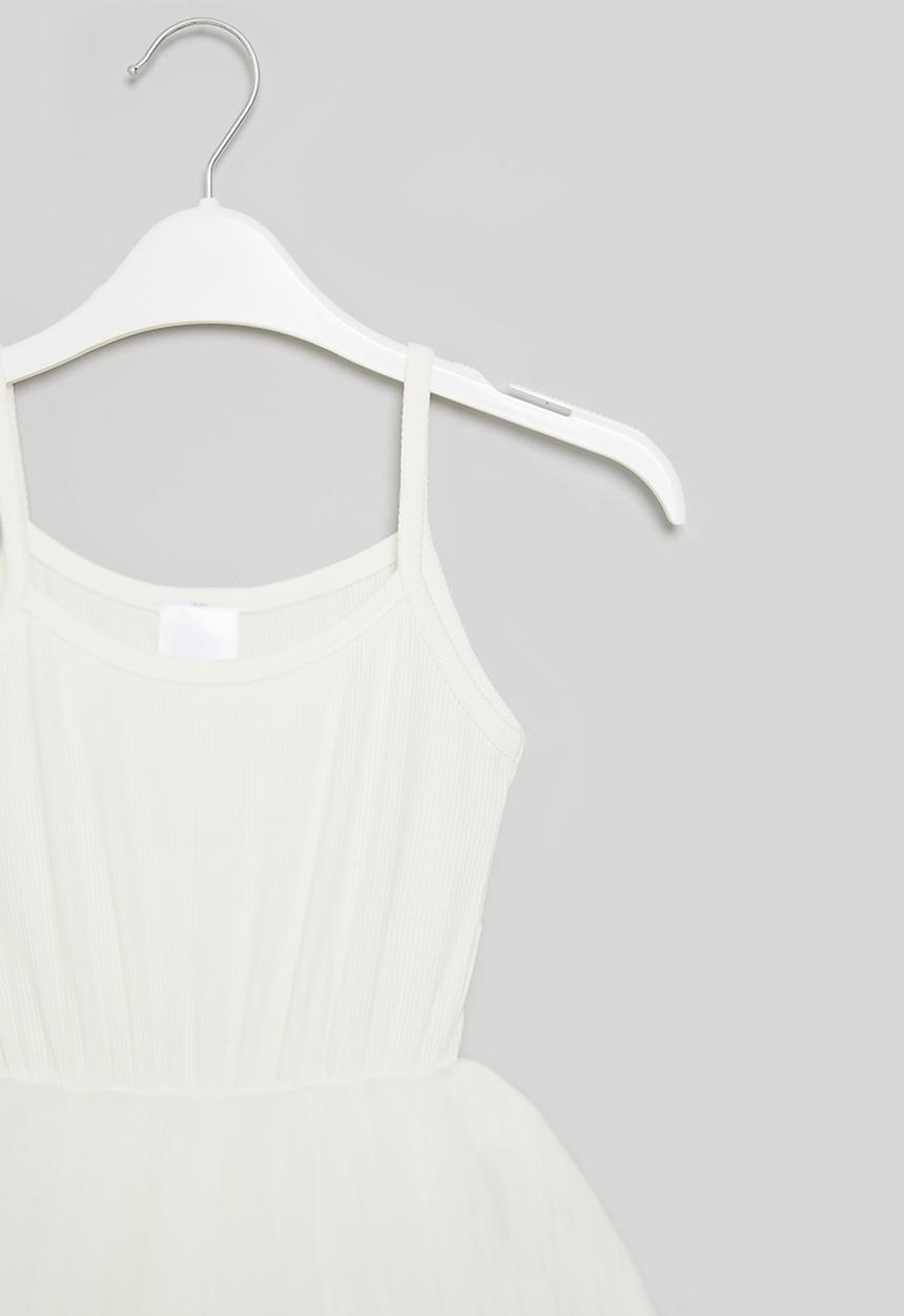 Pop Candy - Cami dress with mesh - white
