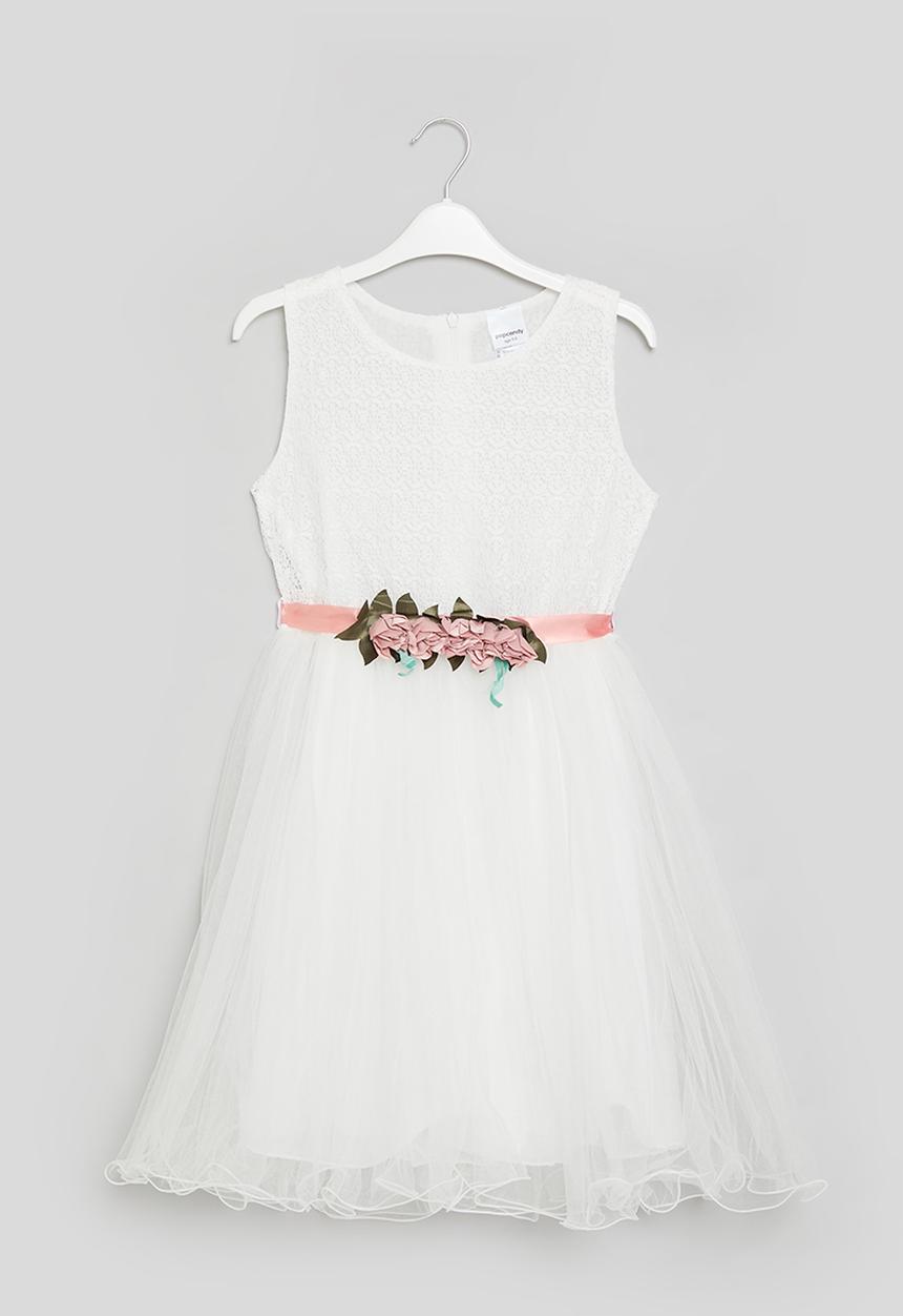 Pop Candy - Occasion dress with flower details - white