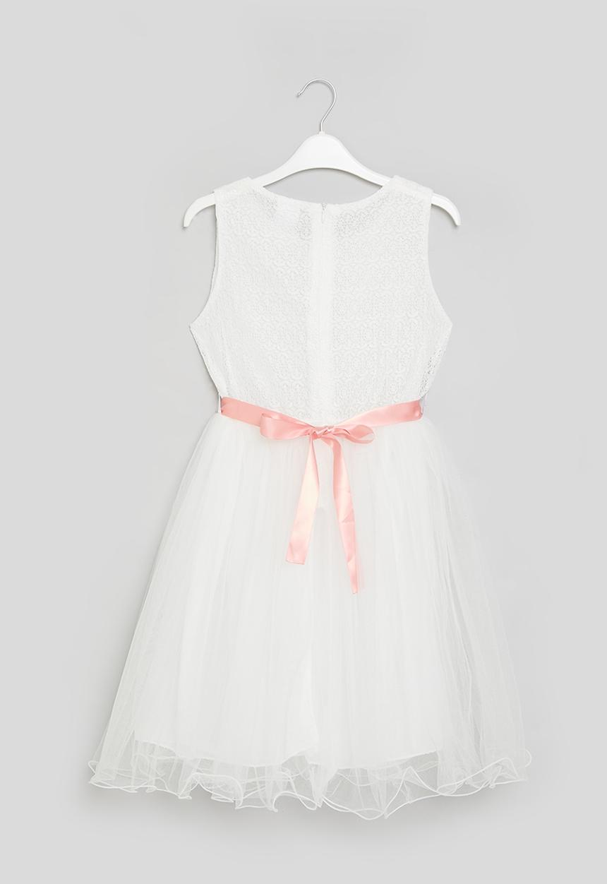 Pop Candy - Occasion dress with flower details - white