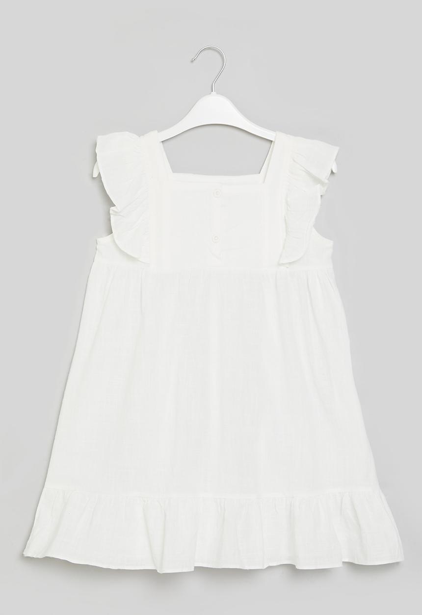 Pop Candy - Frill sleeve dress - white