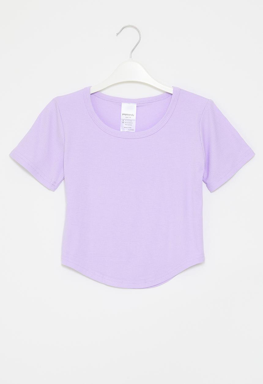 Pop Candy - Curved hem tee-purple