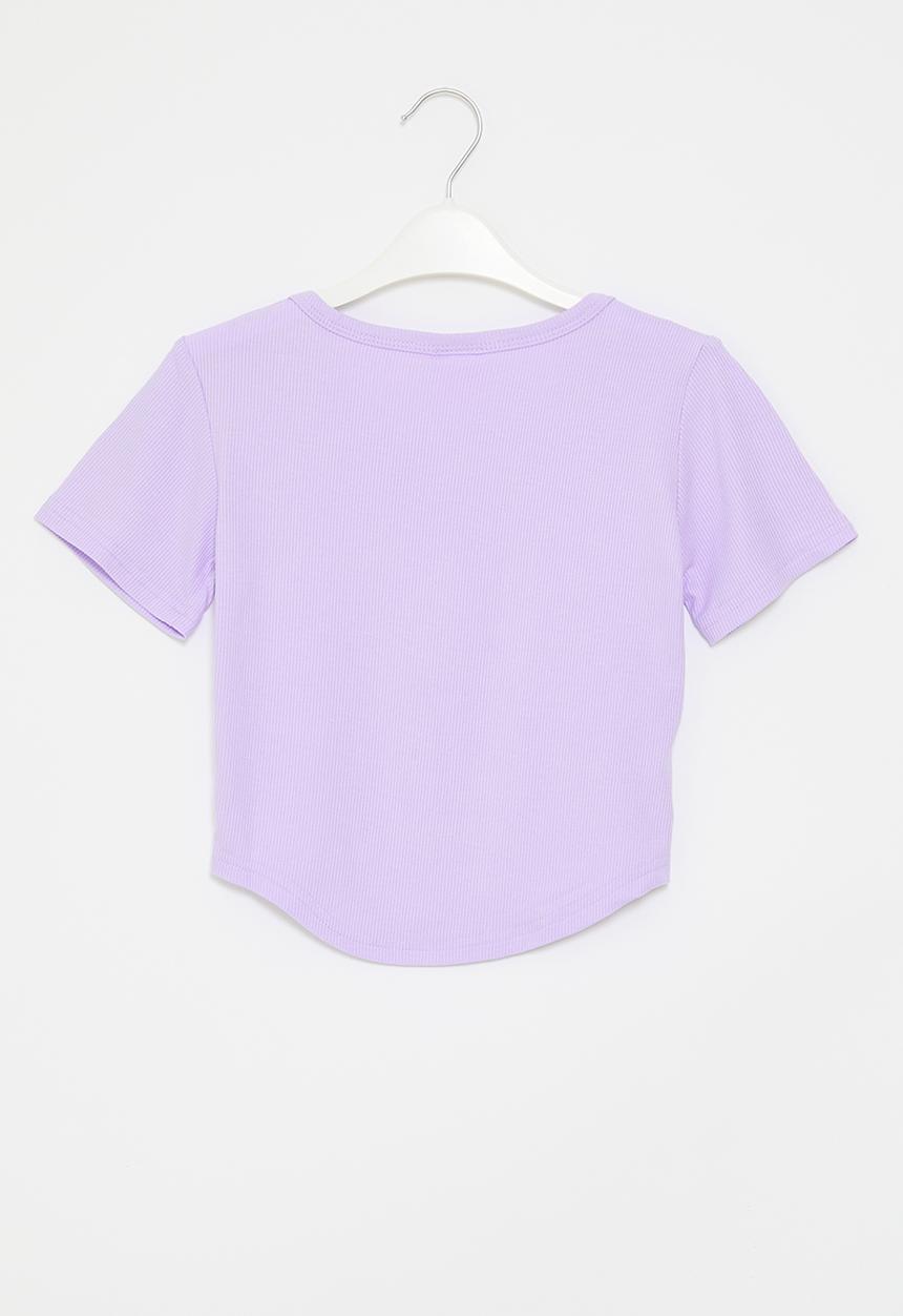 Pop Candy - Curved hem tee-purple