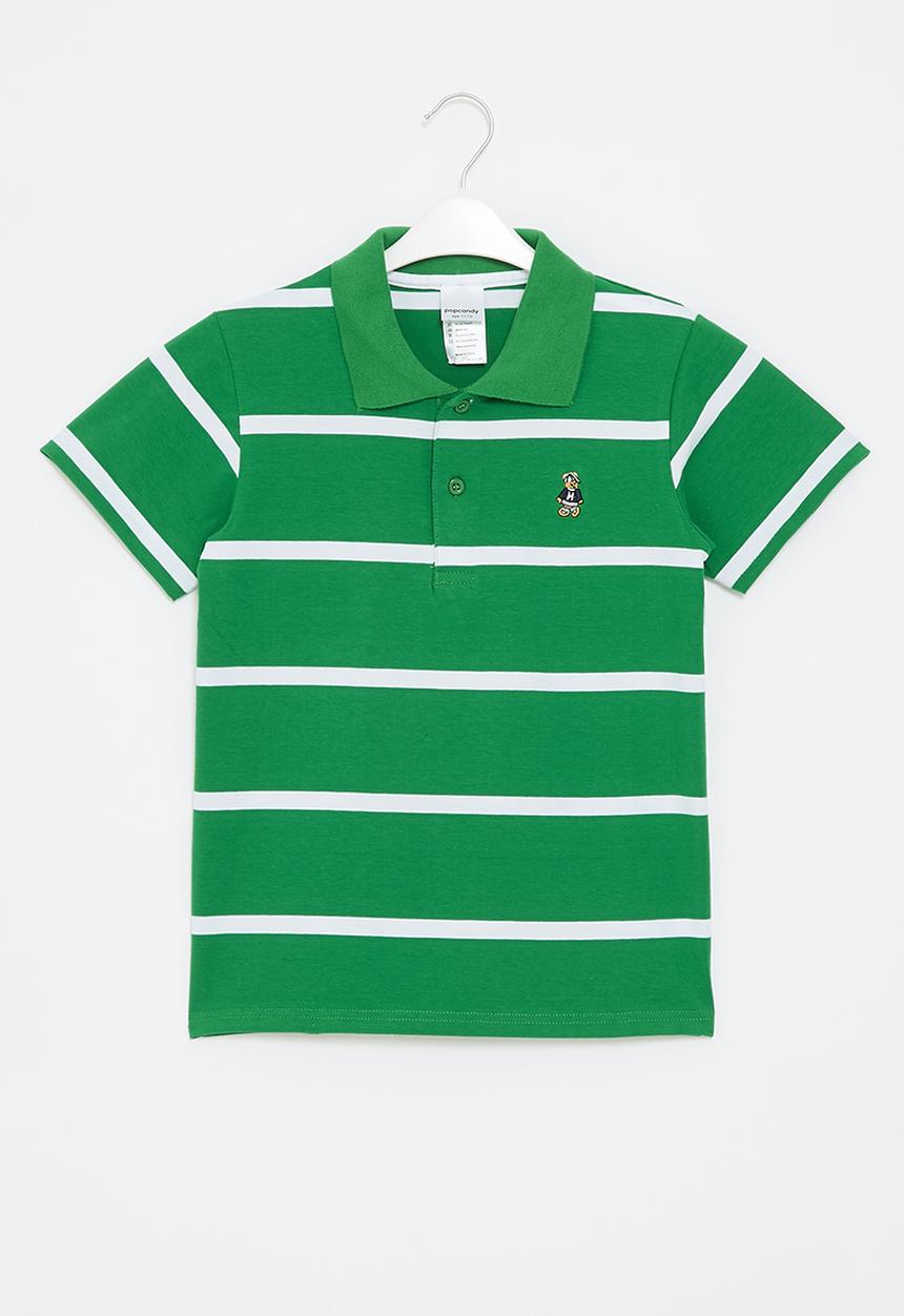 Pop Candy - Stripe golfer - green & white