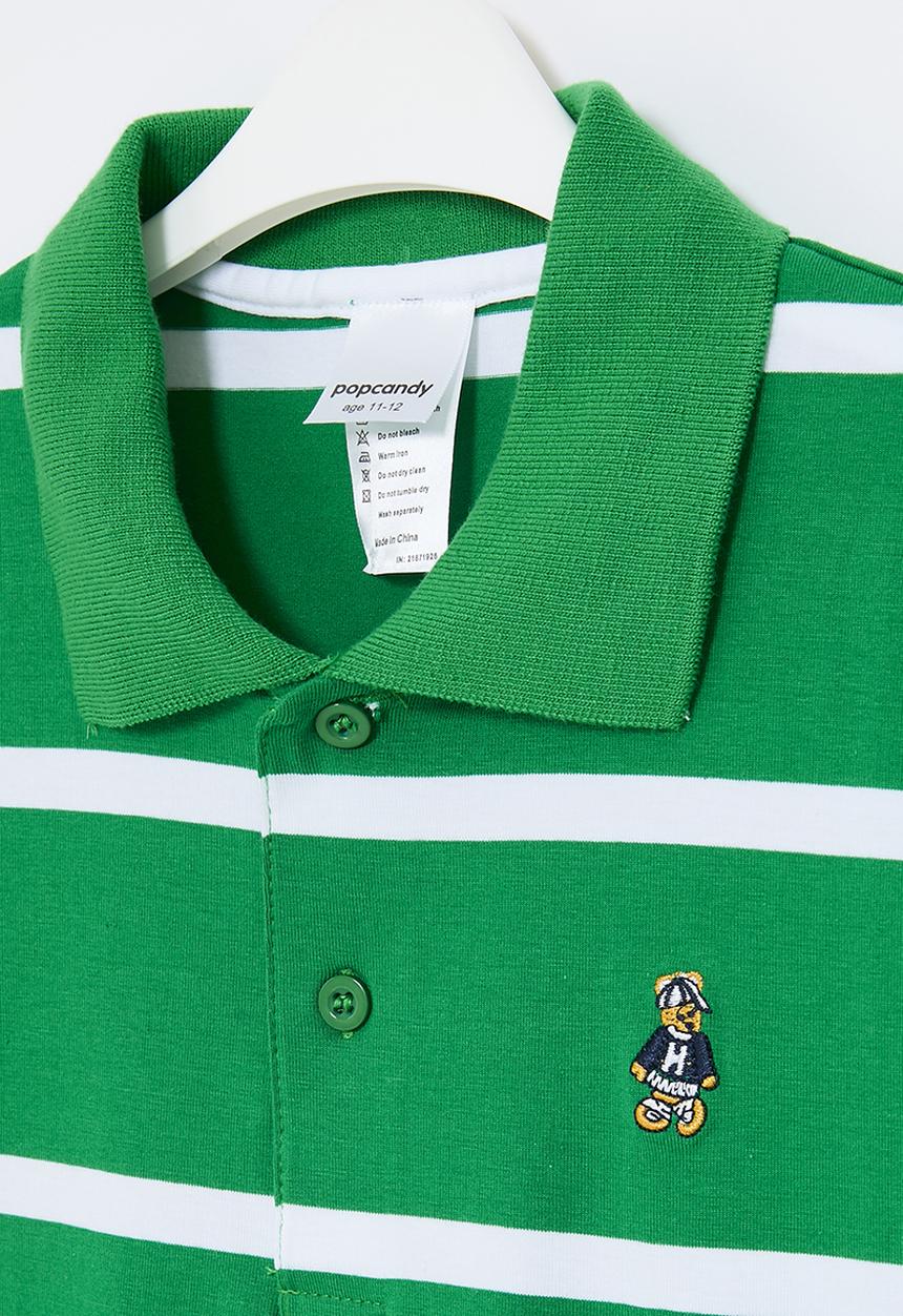 Pop Candy - Stripe golfer - green & white