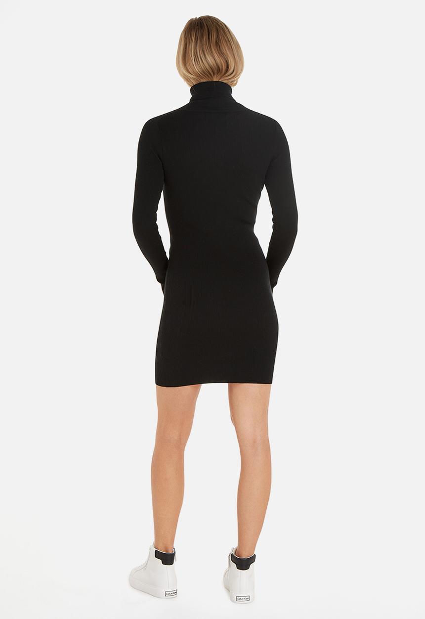 Calvin Klein - Badge roll neck sweater dress - ck black