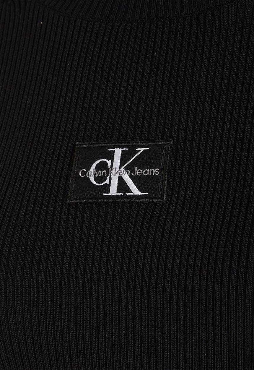 Calvin Klein - Badge roll neck sweater dress - ck black