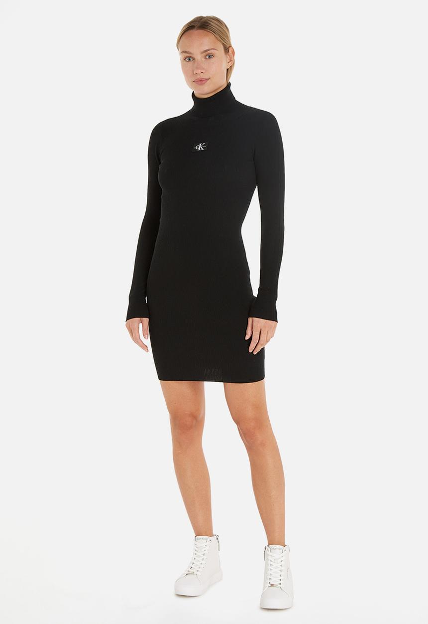 Calvin Klein - Badge roll neck sweater dress - ck black